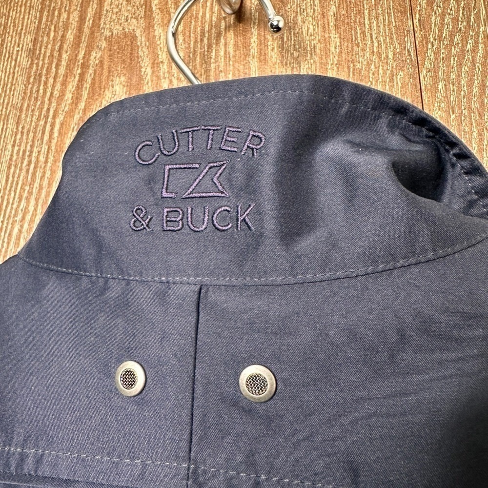 Cutter & Buck CB WindTec Mens Medium Navy Blue Full Zip Windbreaker Jacket - Picture 10 of 10